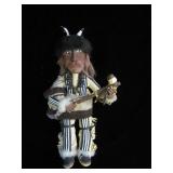 Vintage Kachina Doll with Peace Pipe, 12 in