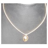 Gold-Tone Necklace with Rose Pendant