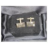 Gold Tone Squared Etched Cufflinks