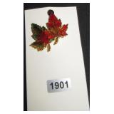 Double Maple Leaf Brooch