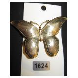 Gold-Tone Butterfly Brooch Pin