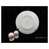 Vernon Kilns Delores Pattern Plate and Salt & Pepp