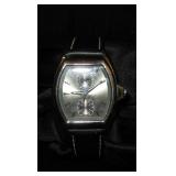 Kenneth Cole Men's Tonneau-Case Wristwatch with Le
