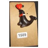 Seal Brooch with Heart Accessory