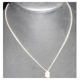 Silver-Tone Chain Necklace with Hippopotamus Penda