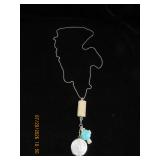 Beaded Chain Necklace with Cork and Multi-Charm Pe