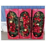 Kirkland Pre-Lit Door Swag Christmas Decoration - Lot of Three