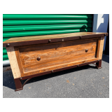 Rustic Wooden Storage Trunk with Metal Accents