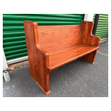Wood Church Pew with Armrests