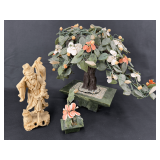 Chinese Floral Tree and Figure Composition