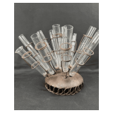 Metal Test Tube Stand with Glass Tubes