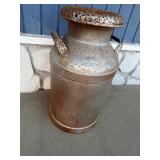 Silver Metal Milk Can with Lid