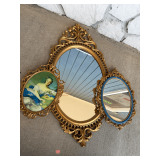 Ornate Decorative Mirrors and Framed Photograph