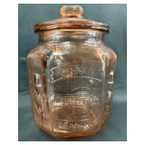Antique Pennant Salted Peanuts Jar with Lid featuring Mr. Peanut