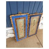 Pair of Framed Asian Silk Embroidered Panels