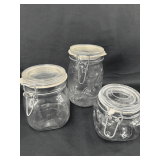 Collection of Three Glass Jars with Bale Closures