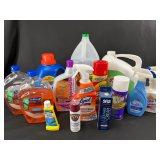 Lot of Household Cleaning and Care Products Including SAS Leather Cream, Heinz Vinegar, and More