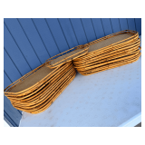 Large Lot of Woven Bamboo Serving Trays