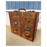 Decorated Travel Suitcase with Simulated Travel Stickers