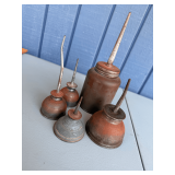 Five Assorted Oil Cans
