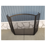 Three-Panel Metal Fireplace Screen