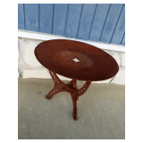 Repurposed Farm Implement Side Table