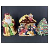 Holiday Motif Decorative Cookie Jar Set