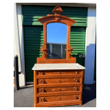 Antique Marble Top Dresser with Mirror