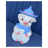 Ceramic Piggy Bank with Hat and Scarf