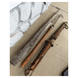 Lot of Antique Trees, Yokes and Hooked Corn Knife