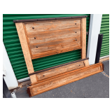 Rustic Wood and Metal Queen Size Bed Frame
