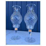 Pair of Stemmed Crystal Candleholders