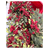 Artificial Evergreen and Red Berry Garland