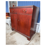 Antique Wooden Sideboard with Interior Shelves