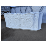 Ornate White Planter Box with Relief Detail