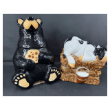 Decorative Ceramic Cookie Jars with Bear and Cow Designs