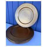 Hammered Brass Charger Plates - Set of Ten