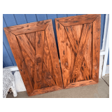 Pair of Decorative Barn Wood Panels with Cross Braces