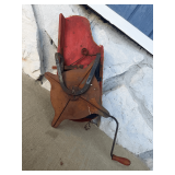 Red Painted Wooden and Metal Seed Spreader