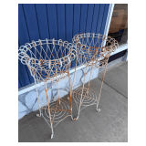 Pair of Metal Wire Plant Stands