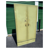Olive Drab Metal Storage Cabinet with Shelves