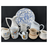 Assorted Porcelain Creamers and Copeland Garrett Plate