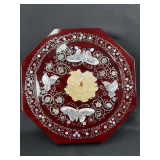 Japanese Lacquered Serving Set with Mother-of-Pearl Inlay