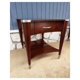 MCM Single Drawer Side Table with Lower Shelf