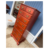 Seven-Drawer Butler with Brass Tone Hardware