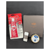 Shoe Care and Repair Assortment: UGG Care Kit, Shoe Goo, Polishing Mitt and TRG Shoe Cream