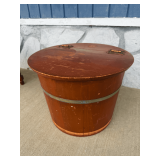 Lidded Wooden Storage Bucket
