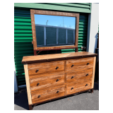 Rustic 6-Drawer Dresser with Mirror