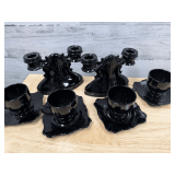 L.E. Smith Black Amethyst Grouping