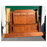 Wooden Queen-Size Bed Frame with Spindle Posts